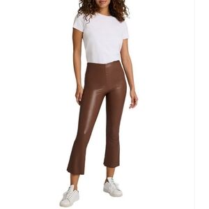 Commando Faux Leather Cropped Flare Sz L In The Color Cocoa
